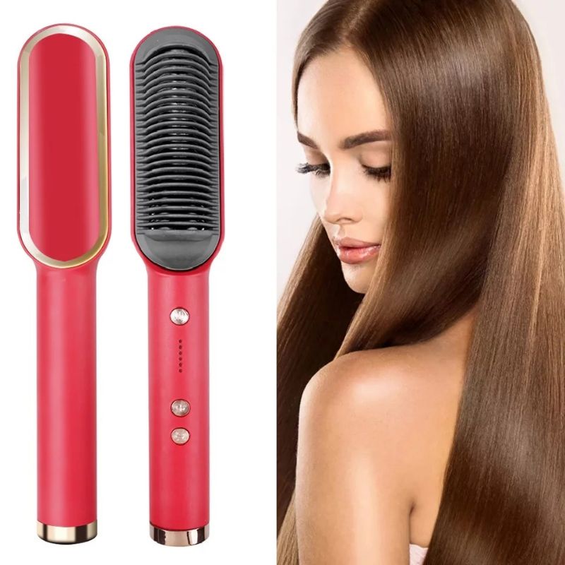 &lt; M.A &gt; Sisir Catokan Rambut Catok Sisir Elektrik Pelurus Rambut Curler 2 in 1  catokan sisir listrik Multifungsi