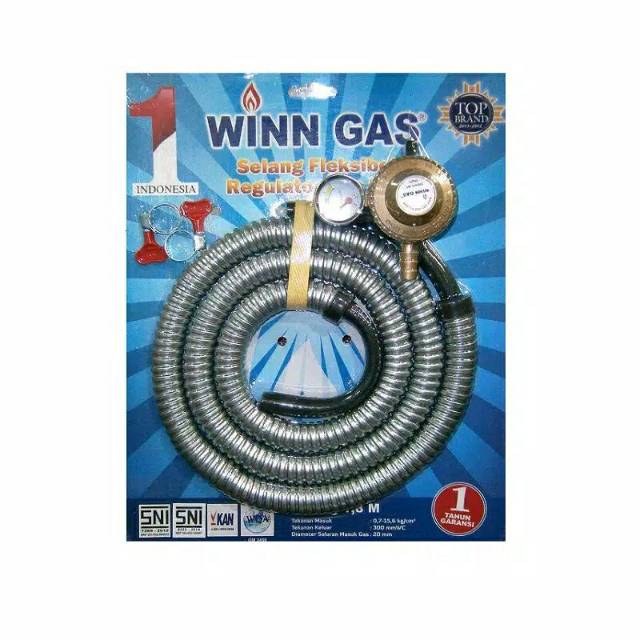 Winn Gas Selang Paket Regulator Gas Meter Set Winn Gas PSFRW68M