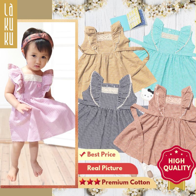 Setelan Baju Rok - Pakaian Mini Dress Bayi Anak Balita Perempuan katun High Quality 1-3 th