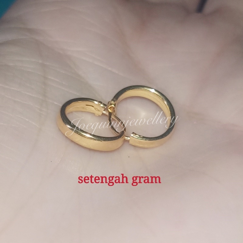 anting bulet polos stengah gram emas muda