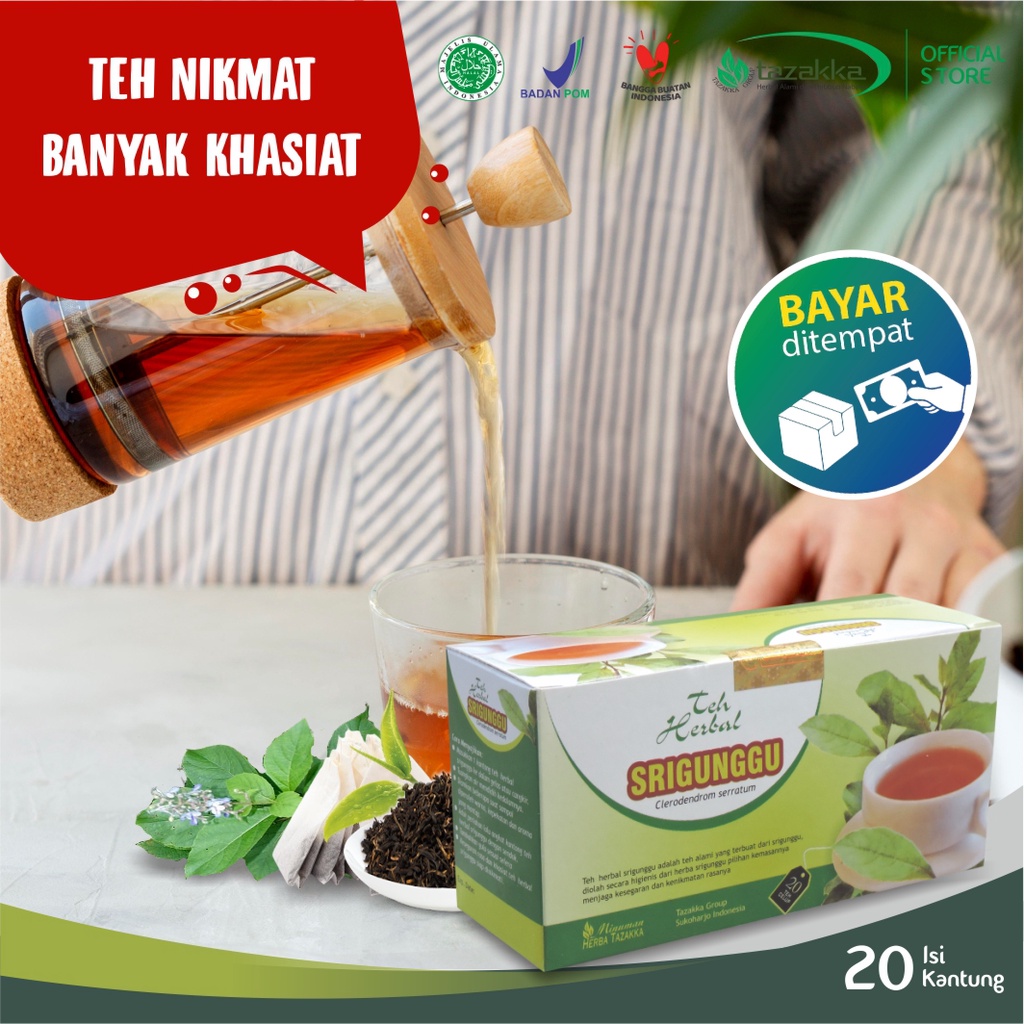 

Teh Gurah Penghilang Lendir Tenggorokan Daun Srigunggu Herbal Tazakka Original Halal BPOM Pengencer Dahak Bayi Anak Dewasa Pelega Pernafasan Hidung Tersumbat Minuman Kesehatan Herbal Tea Bag 20 Kantung