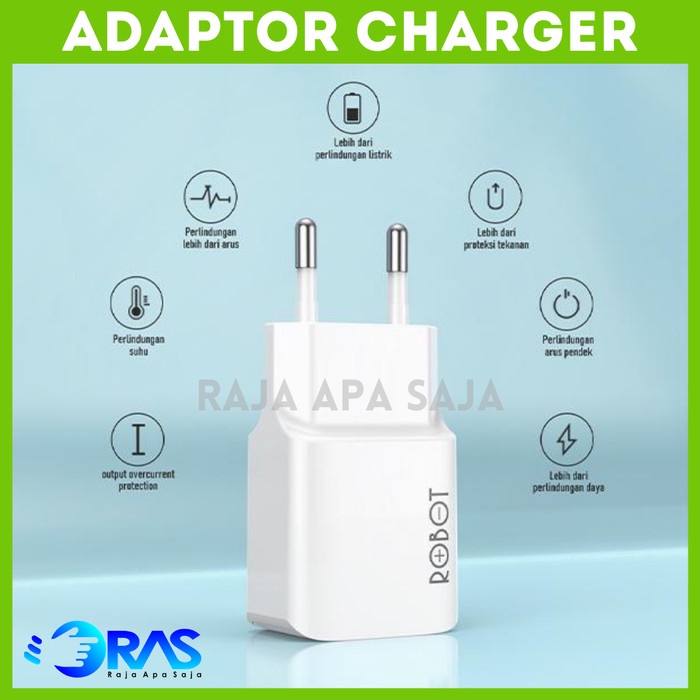 Terlaris Kepala Charger Robot Adaptor Adapter Batok Casan Cesan Android Iphone Murah