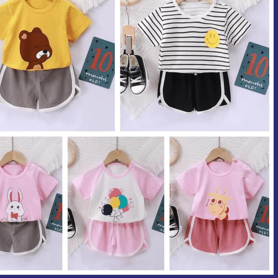 Setelan bayi perempuan baju bayi import bahan cotton baju bayi model terbaru set baju dan celana