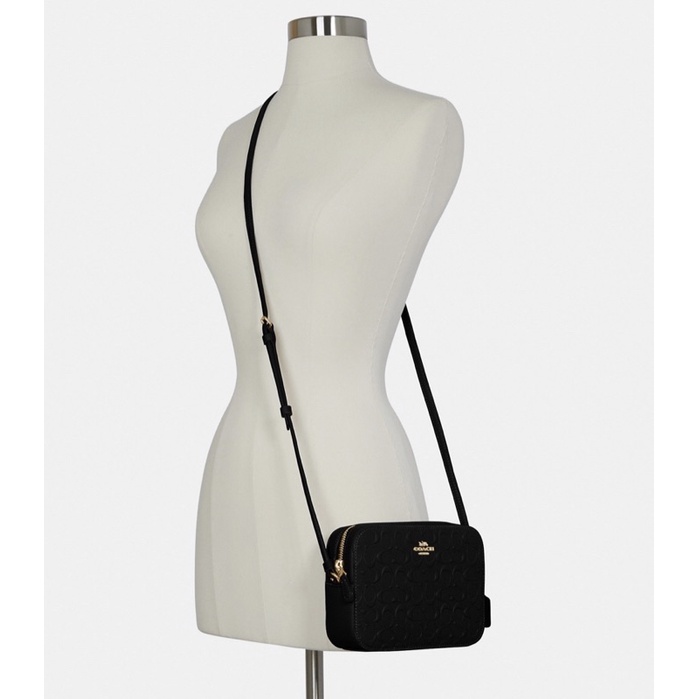Coach Mini Camera Bag In Signature Canvas With Embossed (C5897)