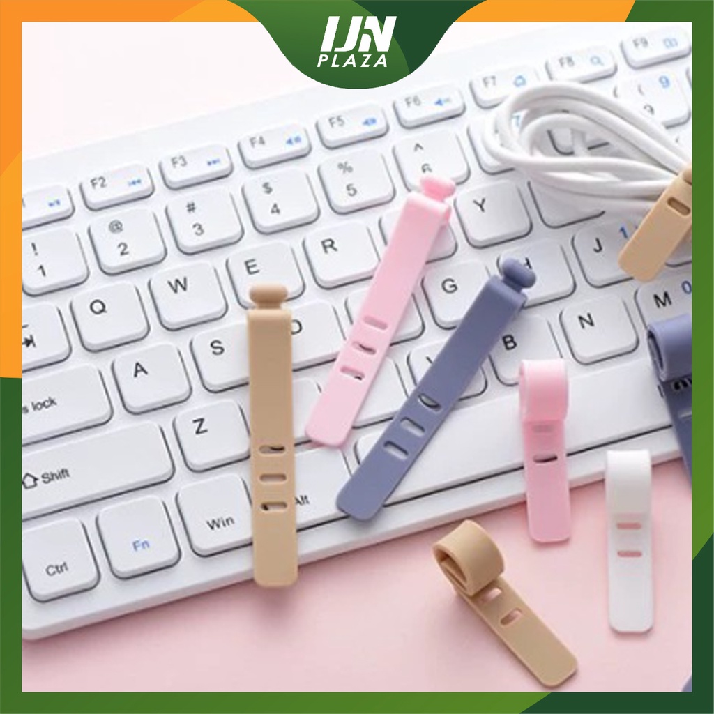 ❤ IJN ❤ Pengikat Kabel Penggulung Cable Binder Klip Cable Cord Holder Penjepit Kabel Charger Hp Universal