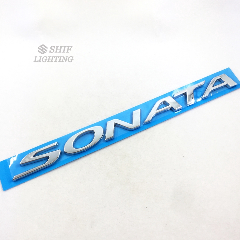 1Pc Stiker Emblem Motif Tulisan 'Sonata' Bahan ABS Warna Chrome untuk Mobil Hyundai