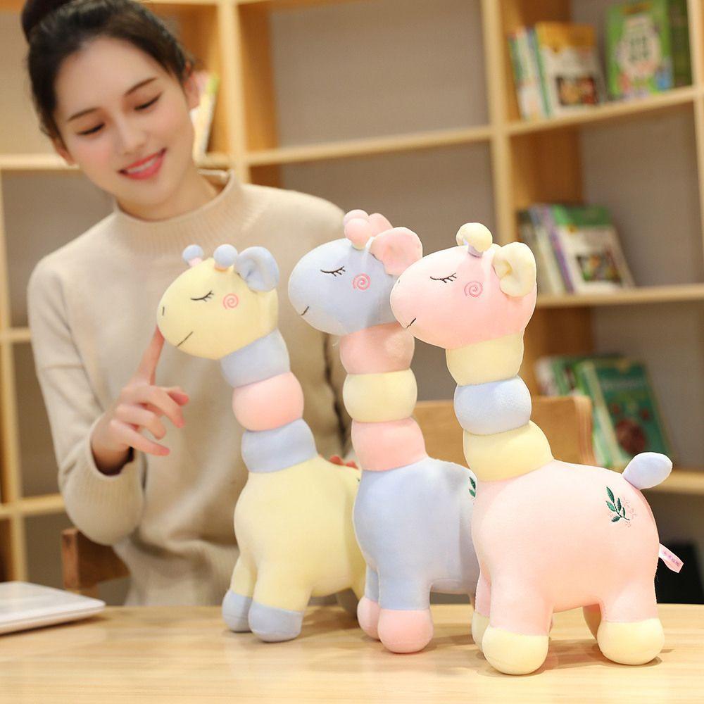 Lanfy Giraffe Plush Toy Mainan Anak Boneka Kawaii Plushie Boneka Hewan Boneka Kartun Dekorasi Rumah Jerapah Boneka Mainan