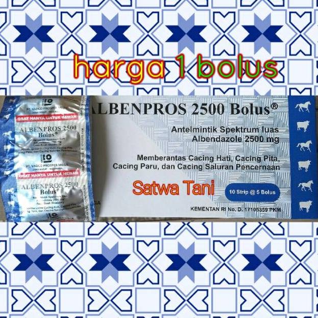 

(PROMO TWC88) Albenpros 2500 bolus (harga 1 bolus) rasa blueberry ✿