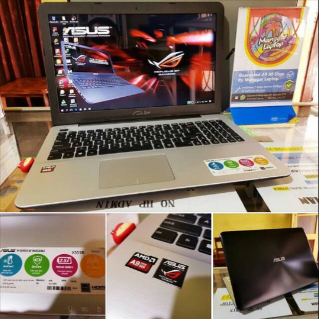 Laptop seken second Asus X555B mulus pol bekas cewek (garansi pabrik 1 tahun 7 bulan)