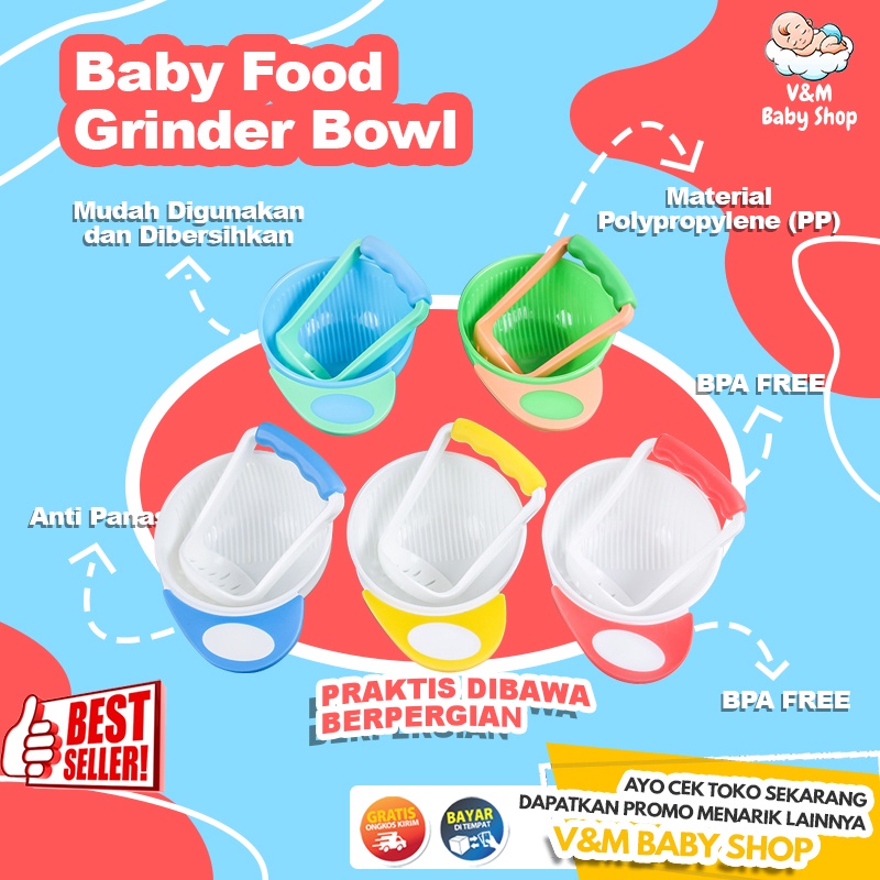 VnM051 | Baby Food Grinder Bowl Mangkok Penghalus Makanan Bayi / Baby Food Maker / Alat Mpasi Bayi / Perlengkapan Mpasi Bayi