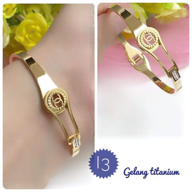 (MEI) PROMO TERMURAH Set Perhiasan TITANIUM Anti Karat Gelang Ring Chanel Kekinian Modis Xuping