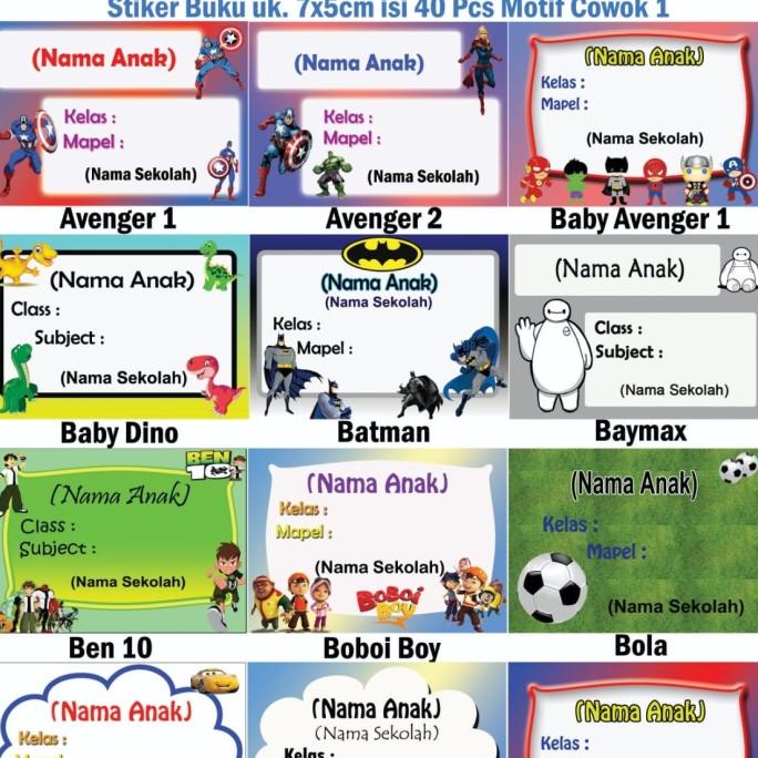 

(BISA COD) Stiker Buku Motif Cowok 1/Label Buku/Stiker Nama Buku/Label Nama Buku TERUJI Kode 1369