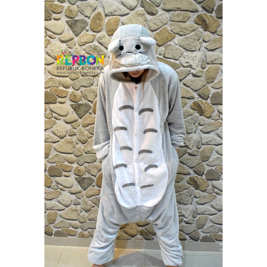 BAJU ONESIE TOTORO CAT KUCING PIYAMA KOSTUM PESTA