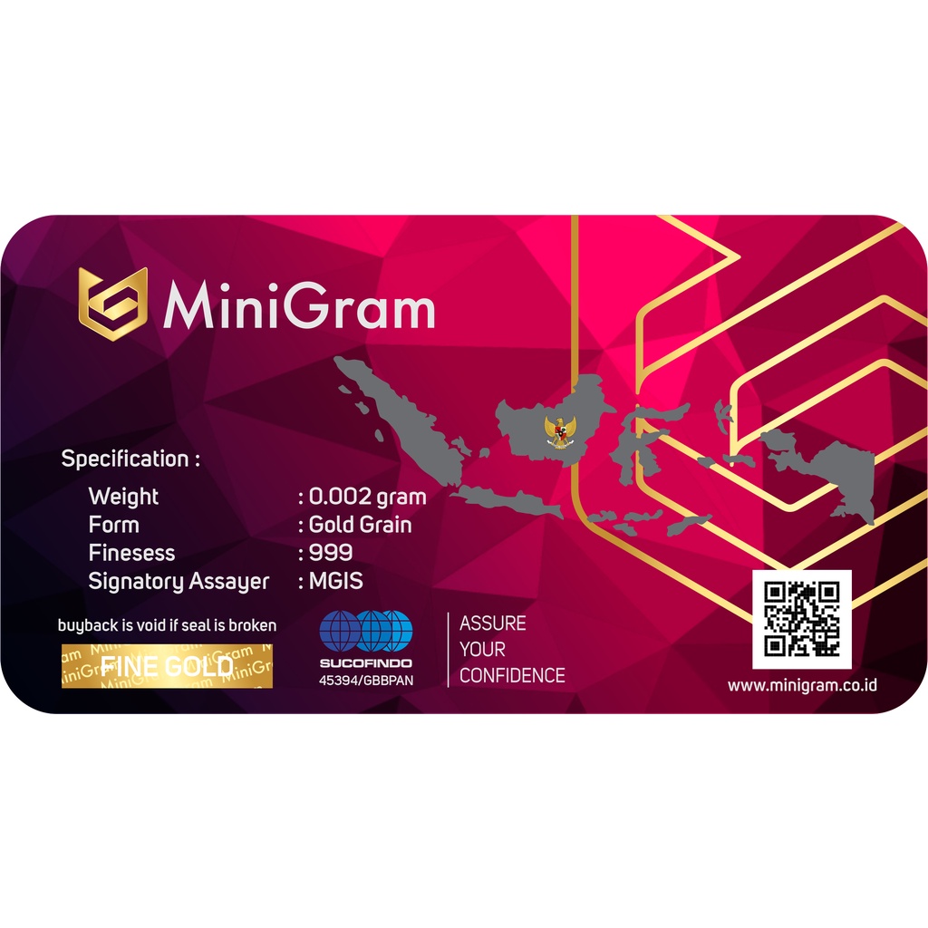 Minigram 0.002 Gram Emas Batangan Murni Bersertifikat 24 Karat