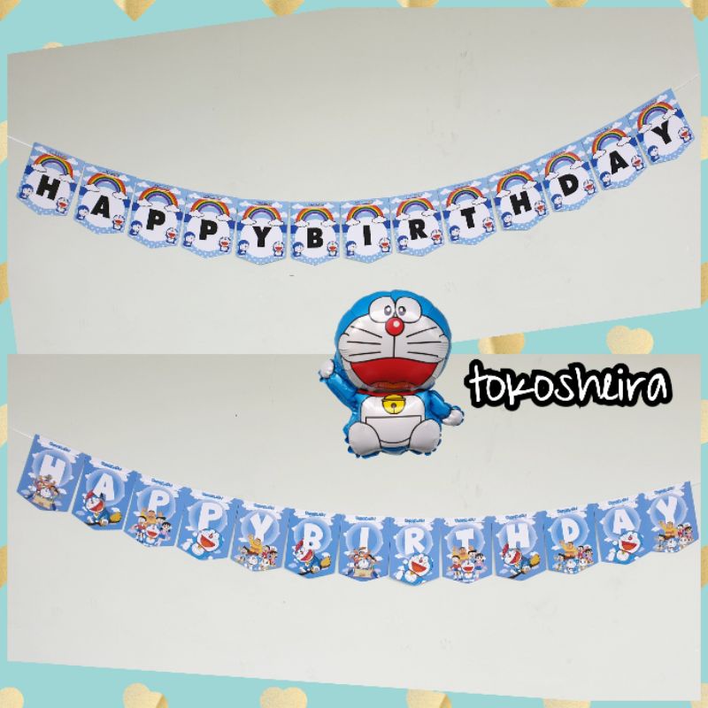 Banner Happy Birthday Doraemon Set Banner Ulang Tahun Doraemon Bogor