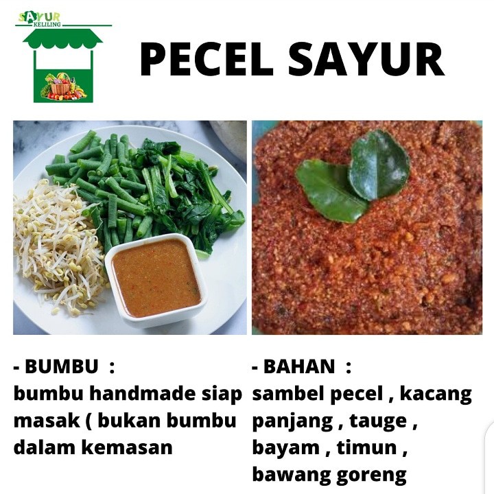 Sayur Siap Masak Pecel Sayur Paket Lengkap Siap Masak Sudah Termasuk Bumbu Homemade Shopee Indonesia