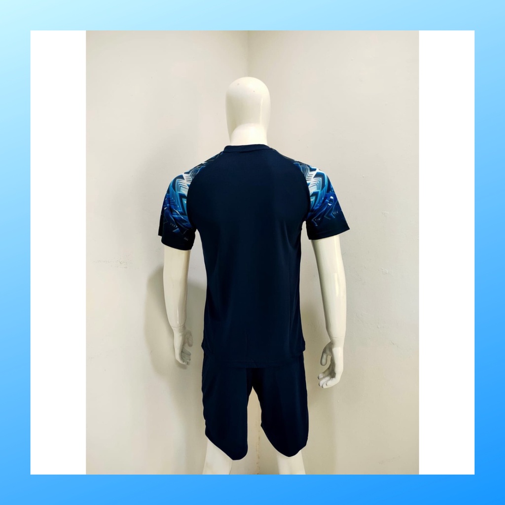 Kaos bulutangkis pria baju badminton dan celana jersey setelan wanita dewasa t-shirt outfit seragam jarsey kostum olahraga pakaian apparel sport jersy bulu tangkis casual jersi sudirman thomas uber cup print custom suit L158 navy polos