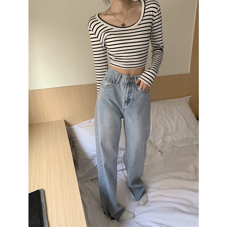 Jens Wanita /Wanita Korea Style Retro Jeans Loose Celana High Waist