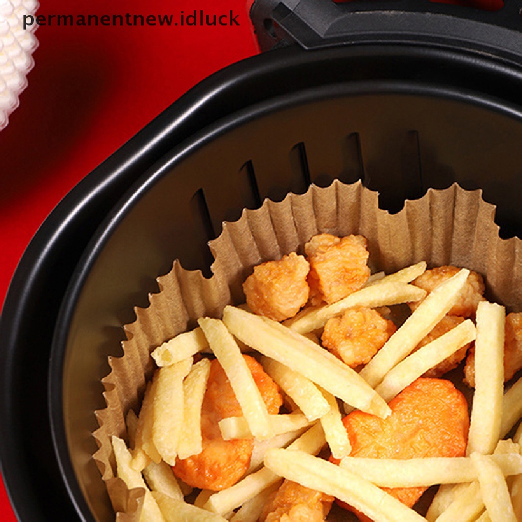25 Pcs Kertas Alas Baking Air Fryer Sekali Pakai Anti Lengket Bentuk Bulat