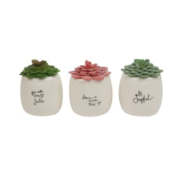 INFORMA Vas 11.8 Cm Set 3 Pcs Summer Plants - Putih