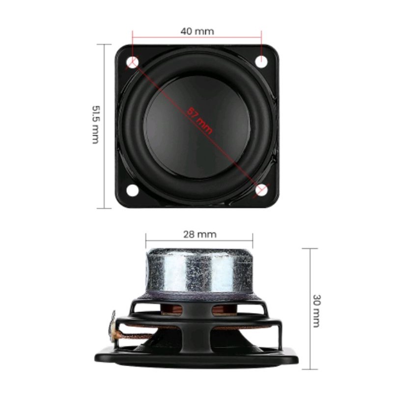 1 pcs Speaker Hifi 2 &quot;Full Range 52mm 4 Ohm 20w Diy