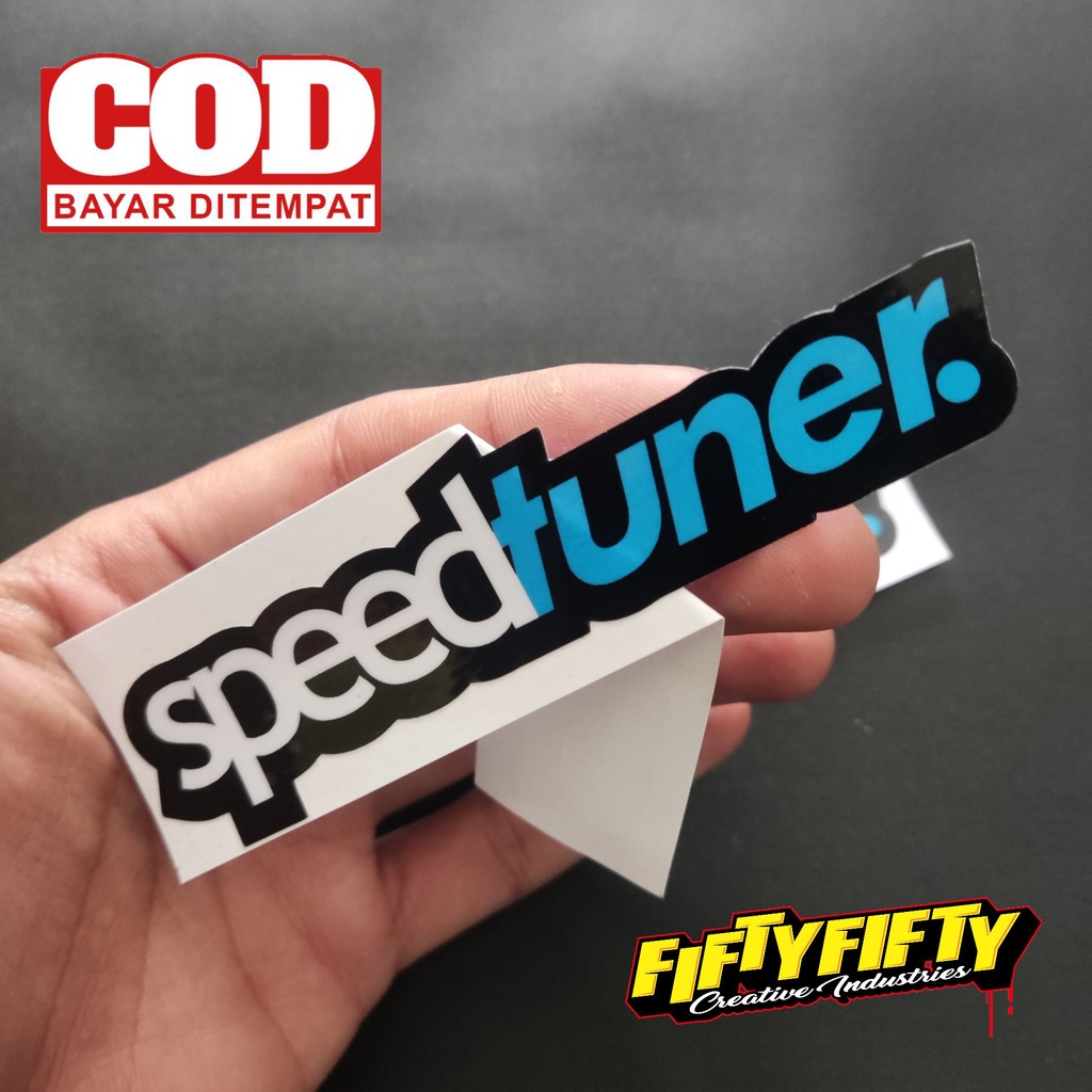 Stiker Print Cut SPEEDTUNER Stiker Printing Laminasi Glossy Tahan Air Stiker Motor Mobil Helm Sudah Membentuk Pola Desain