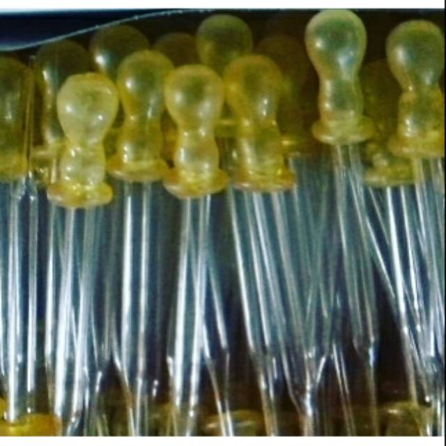 PIPET TETES KACA 9CM KARET KUNING isi 100/box/kotak