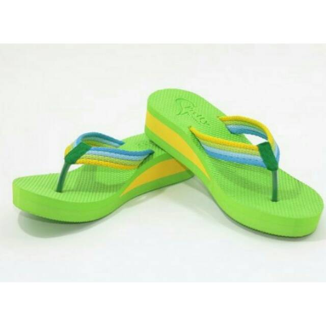 Sandal sendal sancu pretty wedges wanita cewe jepit ijo hijau