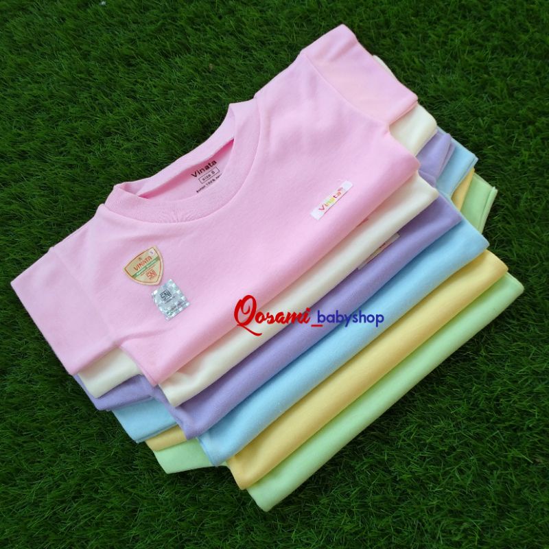 VINATA 3 pcs Kaos Oblong Pendek Polos Bayi Uk S, M, L, XL SNI