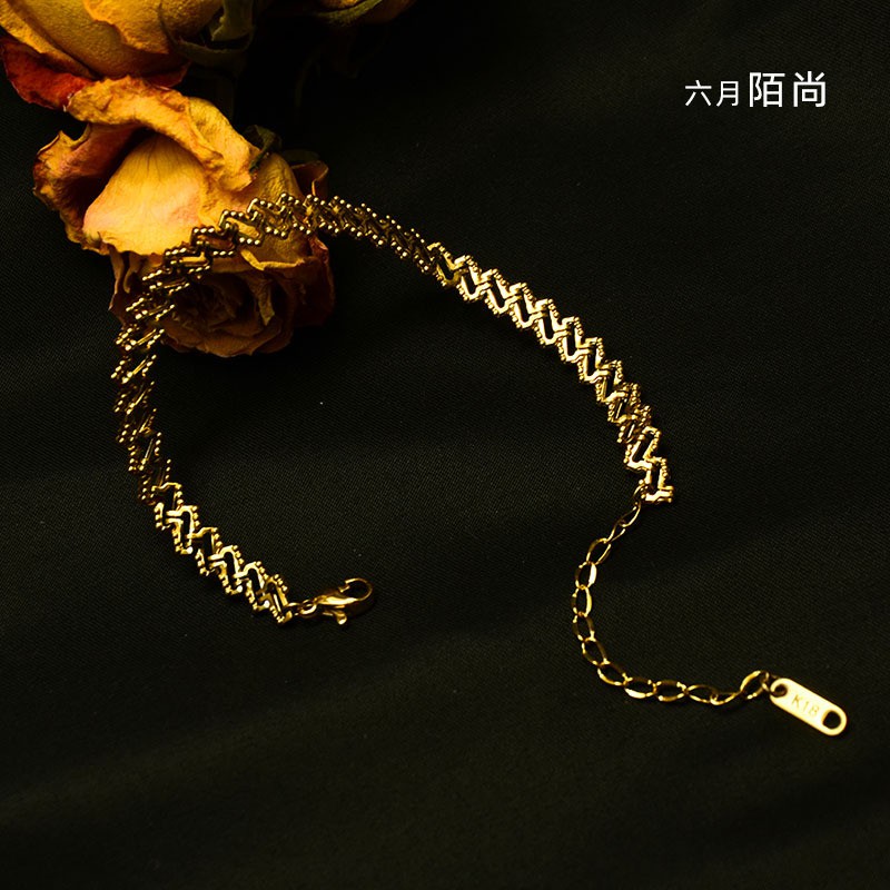 Gelang Titanium Wanita Import Korea Stainless Anti Karat GK144 Cocok Hadiah