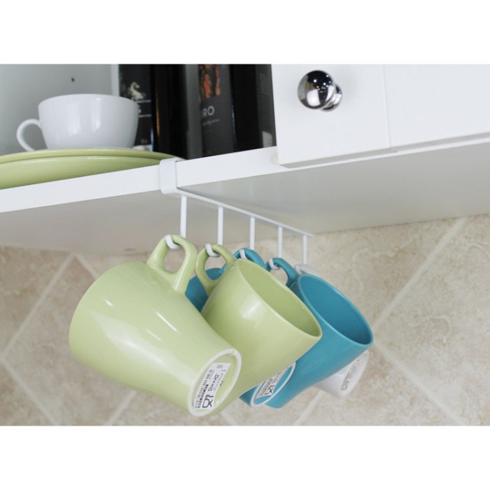 Rak Gantung Peralatan Dapur 6 Hook - 2137 - White