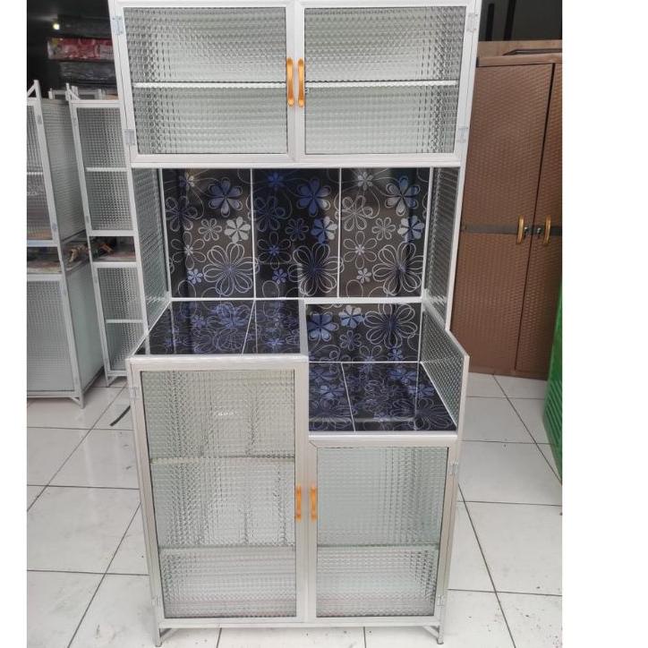 Keluaran Terbaru.. RAK PIRING ALUMUNIUM LEMARI PIRING ALUMUNIUM RAK PIRING 2 PINTU RAK PIRING 3 PINT