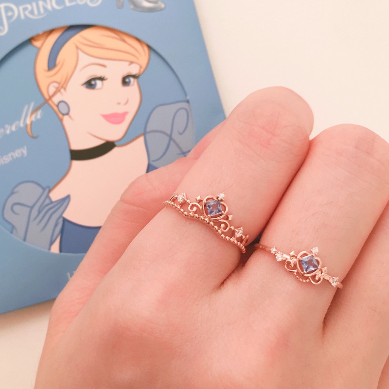 Cincin Disney Princess Crown Rings Adjustable Import