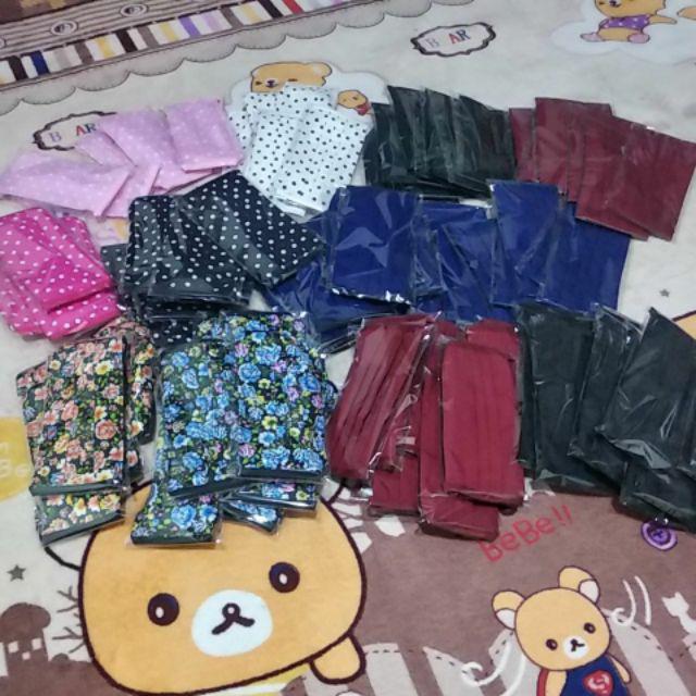 Masker Kain Polkadot Magenta Free Plastik