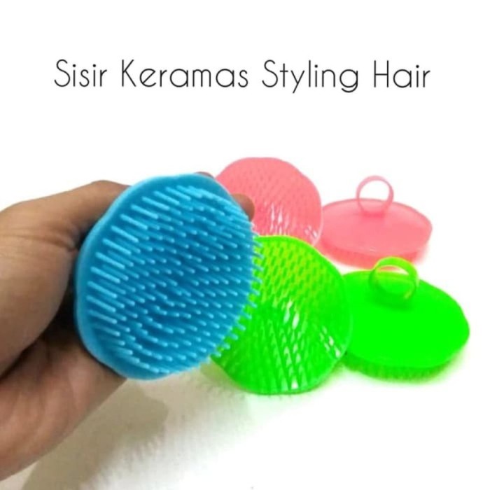 SISIR KERAMAS BULAT / SIKAT KERAMAS ANTI KETOMBE PERWATAN RAMBUT-2