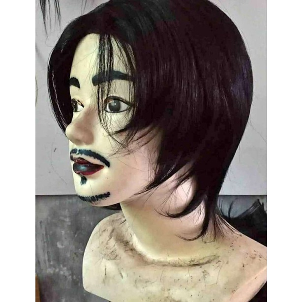Wig Pria / Rambut Palsu Pria Murah Bahan Dari Sintetis Hairclip Pendek Poni wig human Hair