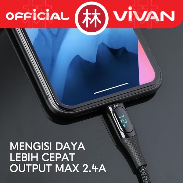 Vivan VIL100 USB Kabel Data iPhone Lightning 2.4A Fast Charging 100cm