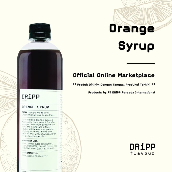 

DRiPP Orange Syrup (Sirup Rasa Jeruk)