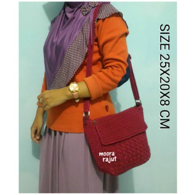 Tas rajut nilon FULL RAJUT DOBEL RESLETING