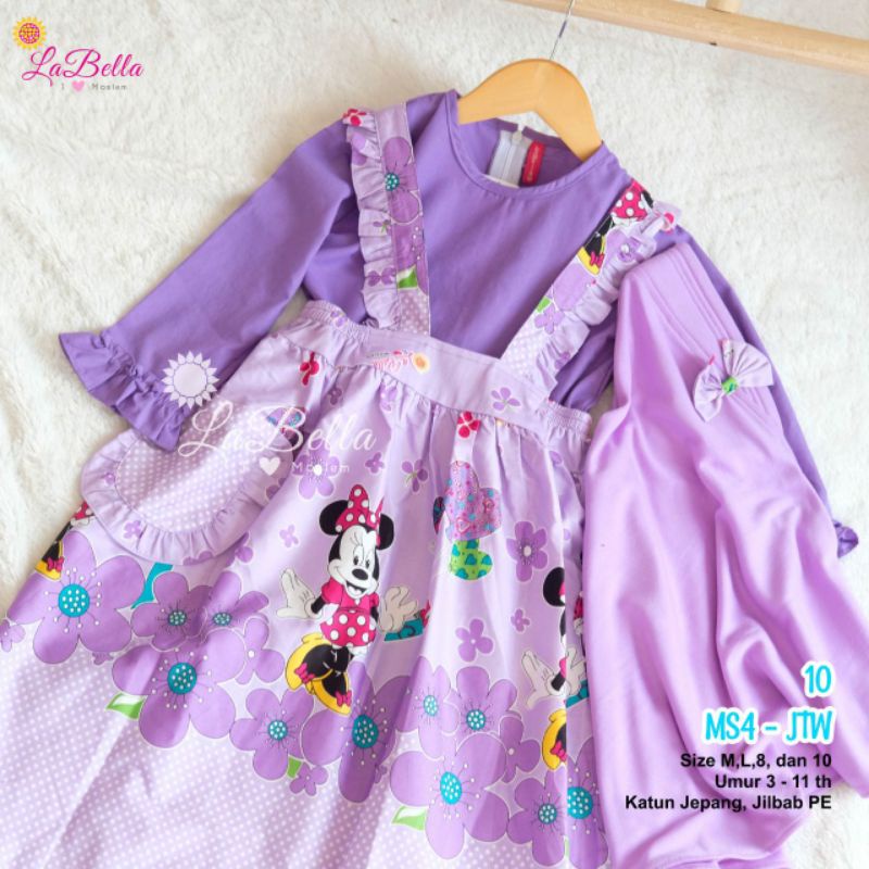 GAMIS OVERAL ANAK LABELLA MICKEY MOUSE UNGU