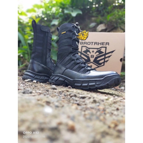 SEPATU PDL TNI POLRI SECURITY MODEL NJM NEW MEREK BROTRHER KULIT SAPI ASLI