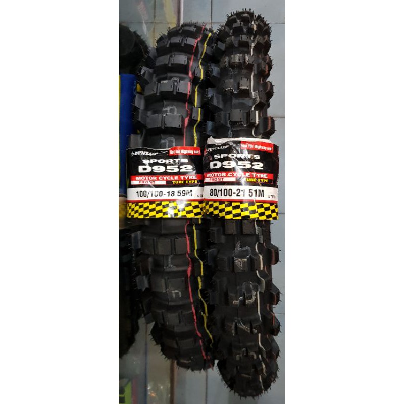 BAN LUAR DUNLOP 18 21 DEPAN BELAKANG D952 ADVENTURE CROSS