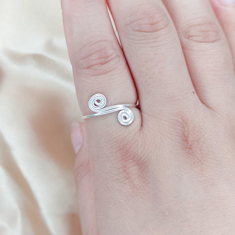 [ Fashion Special-shaped Geometric Decompression Ring  For Girls ] [ Sliver Rose Gold Finger Ring  ]