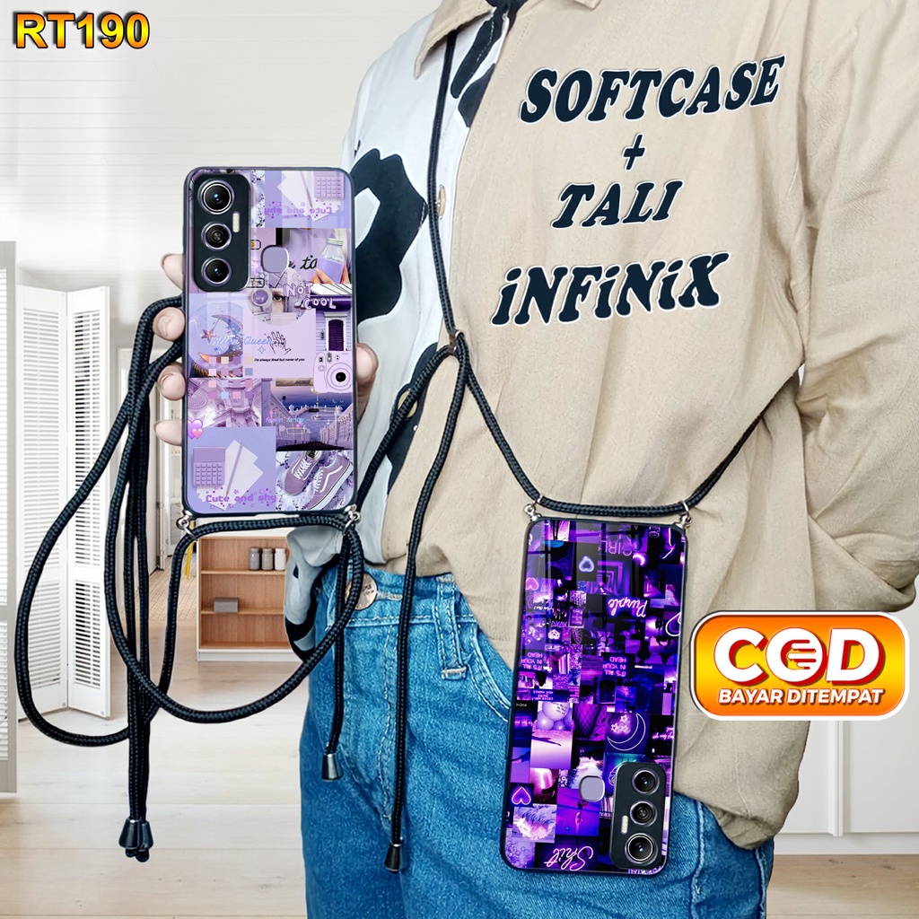RT190 Softcase Kilau + Tali infinix Hot 11 Case Kilau Hot 8 Hot 9 Hot 9 play Hot 10 Hot 10 play Hot 