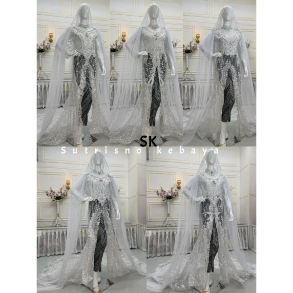 Sutrisno kebaya - Kebaya Pengantin Akad Nikah Modern Kebaya Akad Putih Hijab Baju Akad Murah Terlari