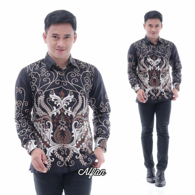 Batik Pria Lengan Panjang Terbaru Motif Kenongo Hrbo Terlaris