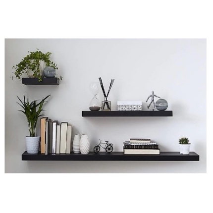 Rak Ambalan Tempel Dinding Kayu Gantung Minimalis Kamar 80 x 20 Cm