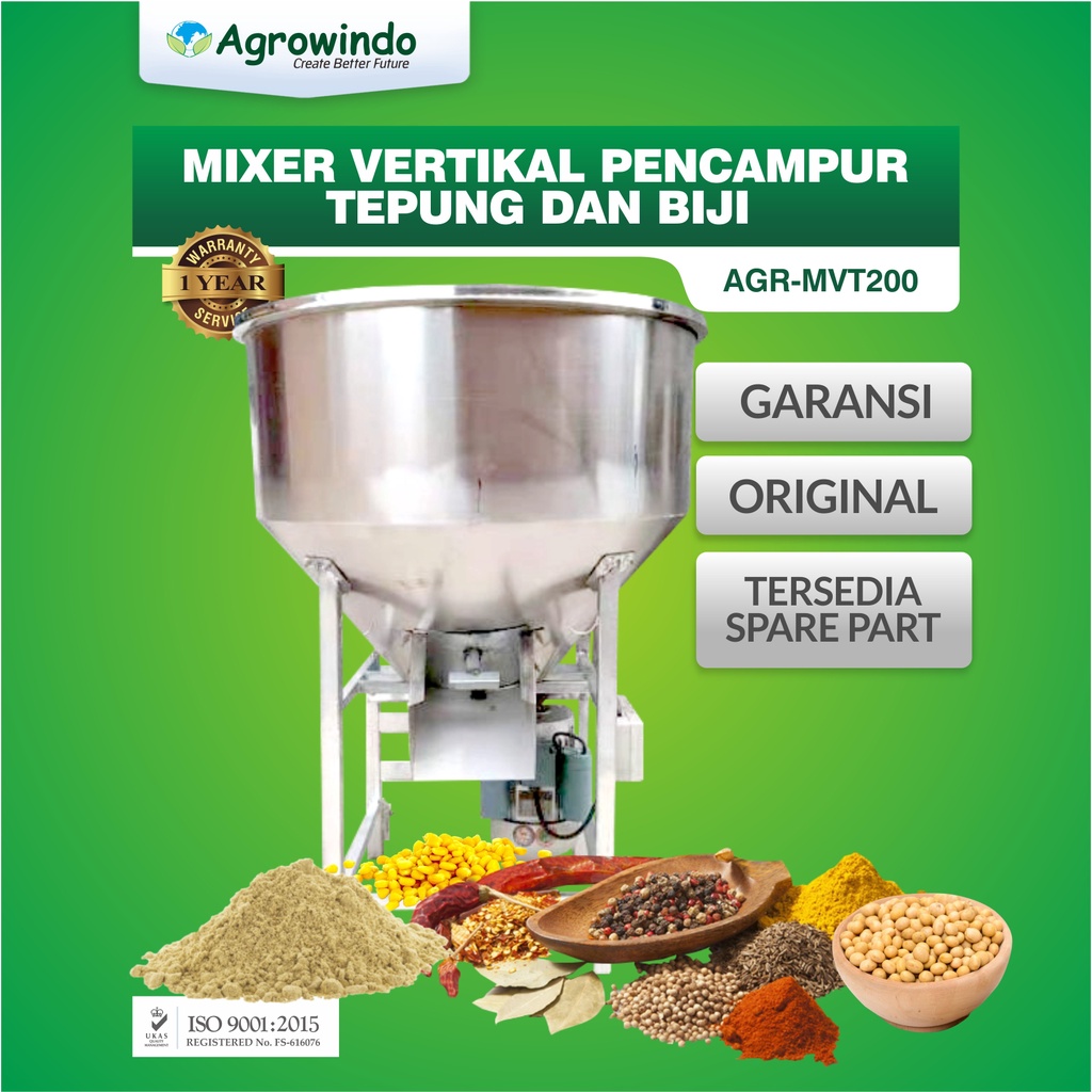 Mesin Mixer Vertikal Pencampur Tepung dan Biji AGR-MVT100 Maksindo