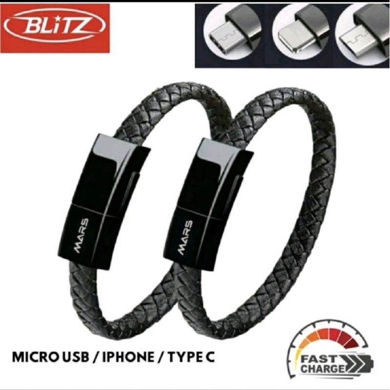 BLITZ MARS Kabel Data Gelang KM-05 Type-C/Lightning/Micro 100% ORIGINAL