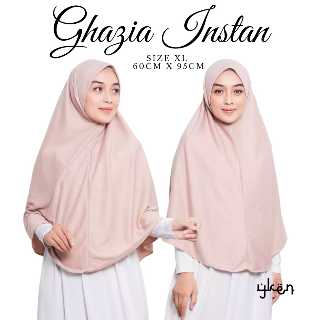 Hijab Najwa Ghazia Instan Tanpa Pet Bahan Kaos TC Premium Size XL